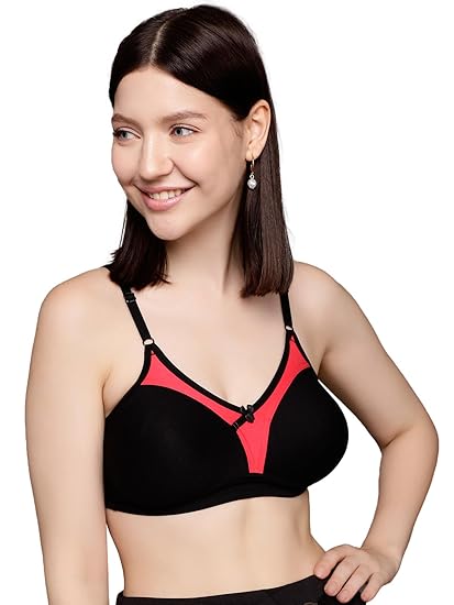 Clovia Women’s Cotton Non-Padded Wire-Free Full-Coverage T-Shirt Bra – Everyday Comfort